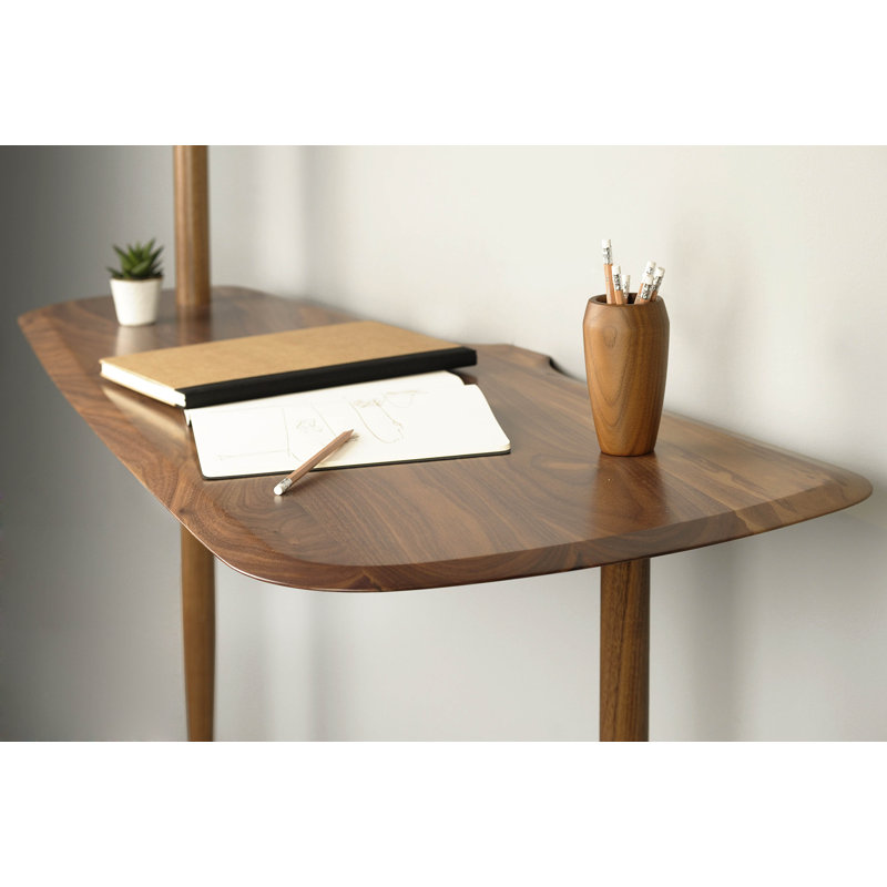 Unica Solid Wood Ladder Desk, Walnut