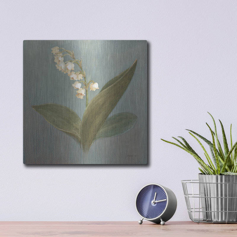 Lark Manor ™ «Cottage Lily Of The Valley» par Danhui Nai, art mural en métal, H 12 po x l 12 po