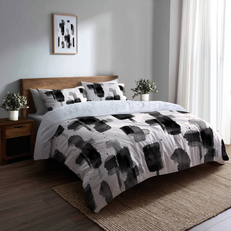 Ensemble de literie et de coussins décoratifs Abstract Modern, Housse de couette grand et 2 taies décoratives