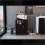 Armoire de rangement pour micro-ondes H 29 po, porte simple avec 3 tablettes latérales | Noir | Panneau de particules-824134979