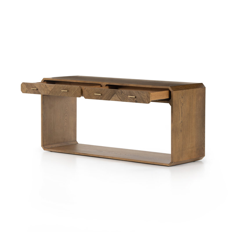 Caspian 60'' W Solid Wood Console Table, Natural Ash