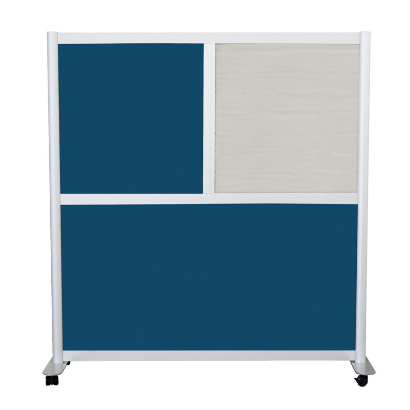 Cloison 3 panneaux Orrie, Standard, Bleu