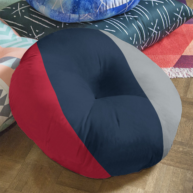  Coussin de sol touffeté, H 26 po x l 26 po, Côté gris / Milieu marine