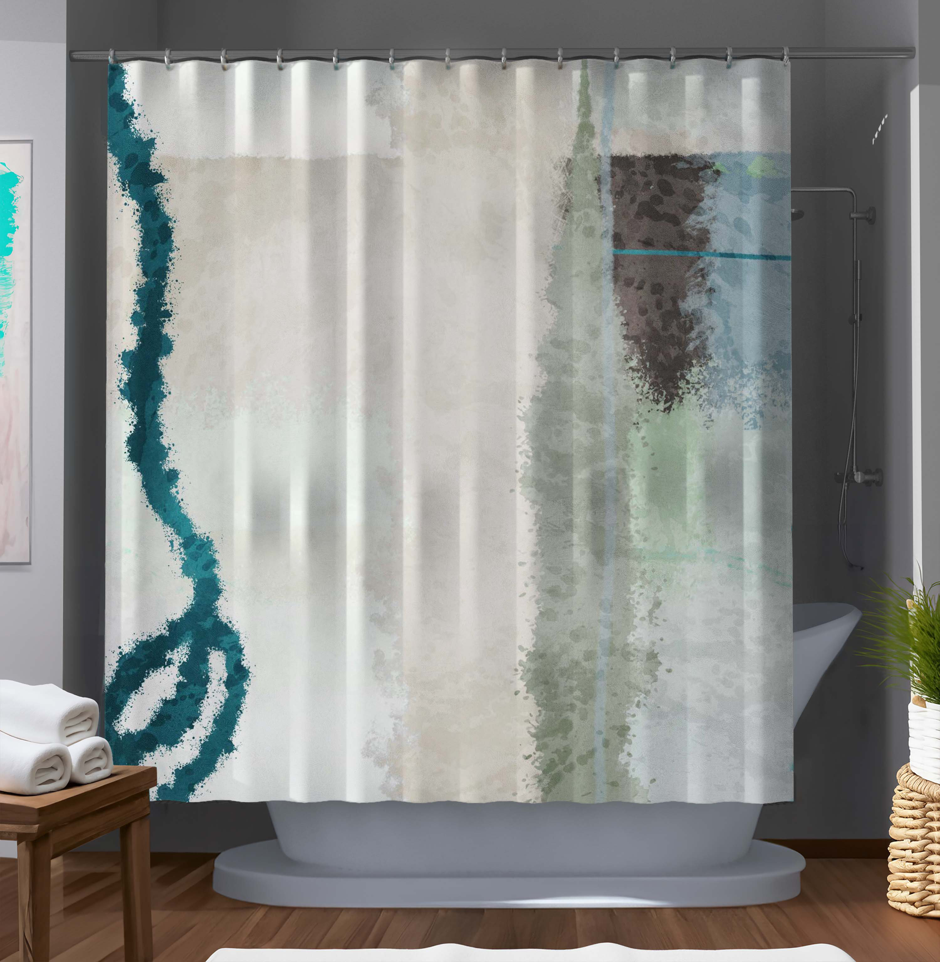 East Urban Home Arvle Abstract Shower Curtain | Wayfair