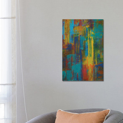 Vertical Brushes by Angel Estevez - Wrapped Canvas Painting