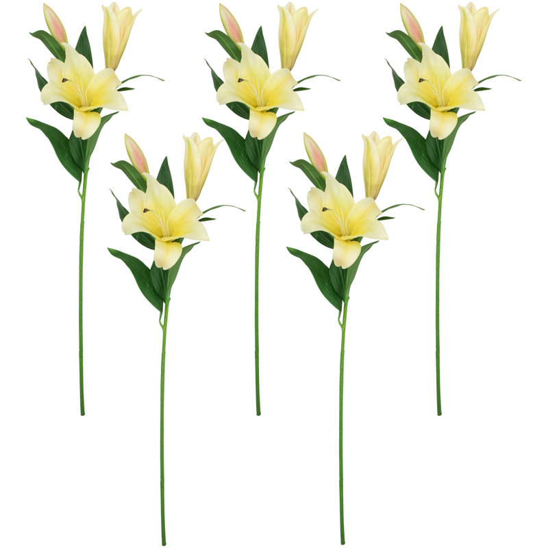 Lis artificiels à tiges florales, Jaune