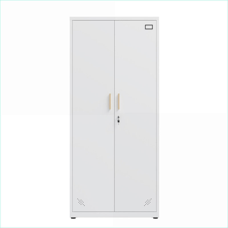 Cabinets with Adjustable Shelves &amp; Lockable Doors | Off-White Steel | Home/Office, White