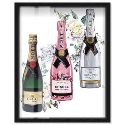 «Doll Memories - Champagne Set Floral Shadowbox Print», art mural par Art Remedy