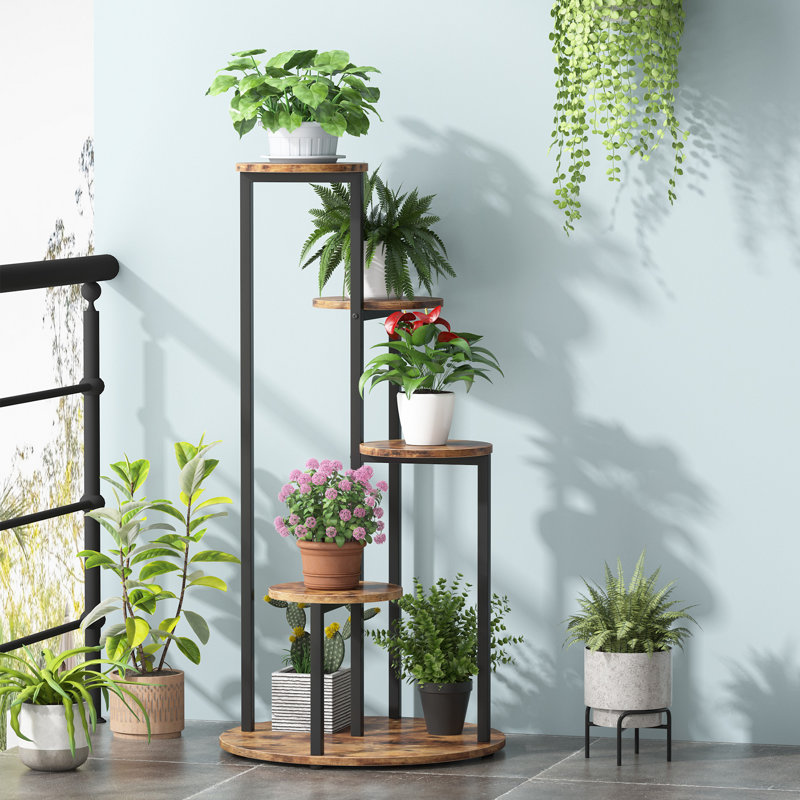 Riverton Plant Stand, Brown/Black