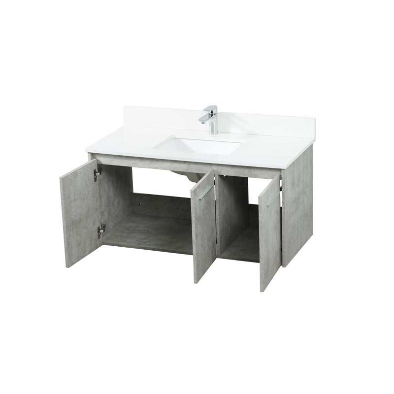 Ensemble de meuble-lavabo mural simple 40 "Penn, Gris béton