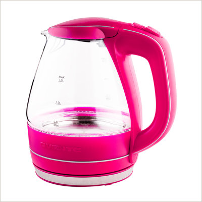 OVENTE Electric Kettle, 1.5L Borosilicate Glass Countertop Water Heater and Boiler for Coffee or Tea, BPA-Free, Auto Shut-Off, Boil-Dry Protection, Removable and Washable Spout Filter, Orange KG83O