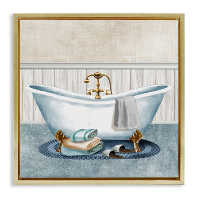 Cozy Spa Bathtub & Slippers Floating Frame, design by Conrad Knutsen