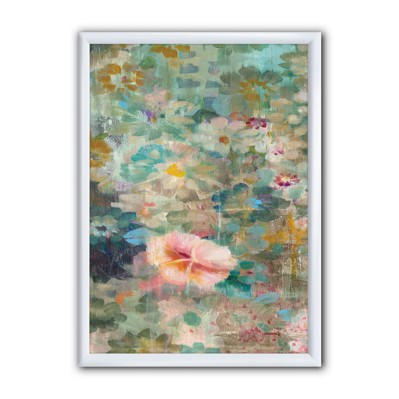 « fleur douche ii »-image sur toile, H 40 po x l 30 po x P 1,5 po, Cadre blanc