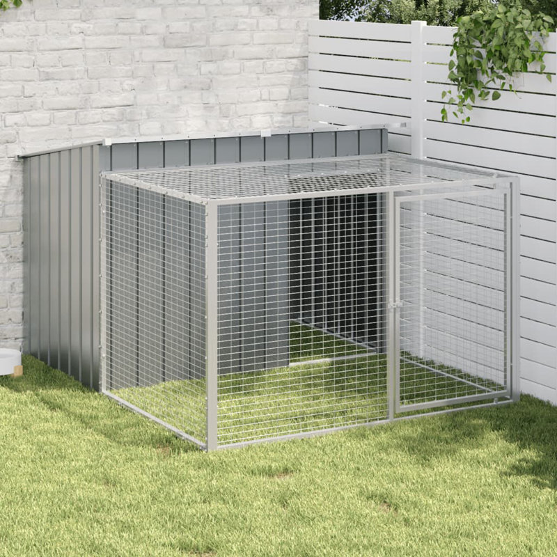 Charyl Galvanised Steel Dog House, 110cm H x 194cm W x 153cm D