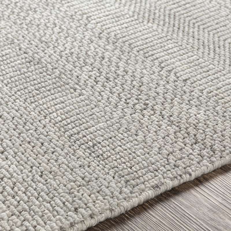 Tapis gris anthracite noué à la main Allana-Jo Southwestern, Rectangle 6 pi x 9 pi