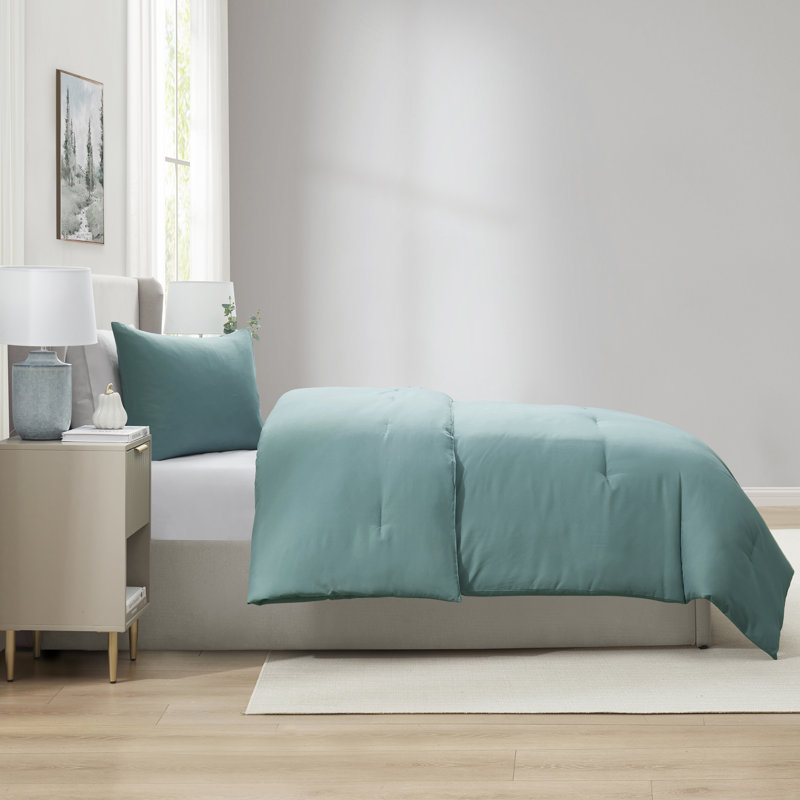  soft microfiber 2 piece comforter set with pillow sham, Twin Comforter + 1 Standard Sham, Sea Foam Blue