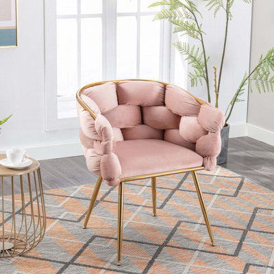 Fauteuil demi-tonneau en velours Hummera
