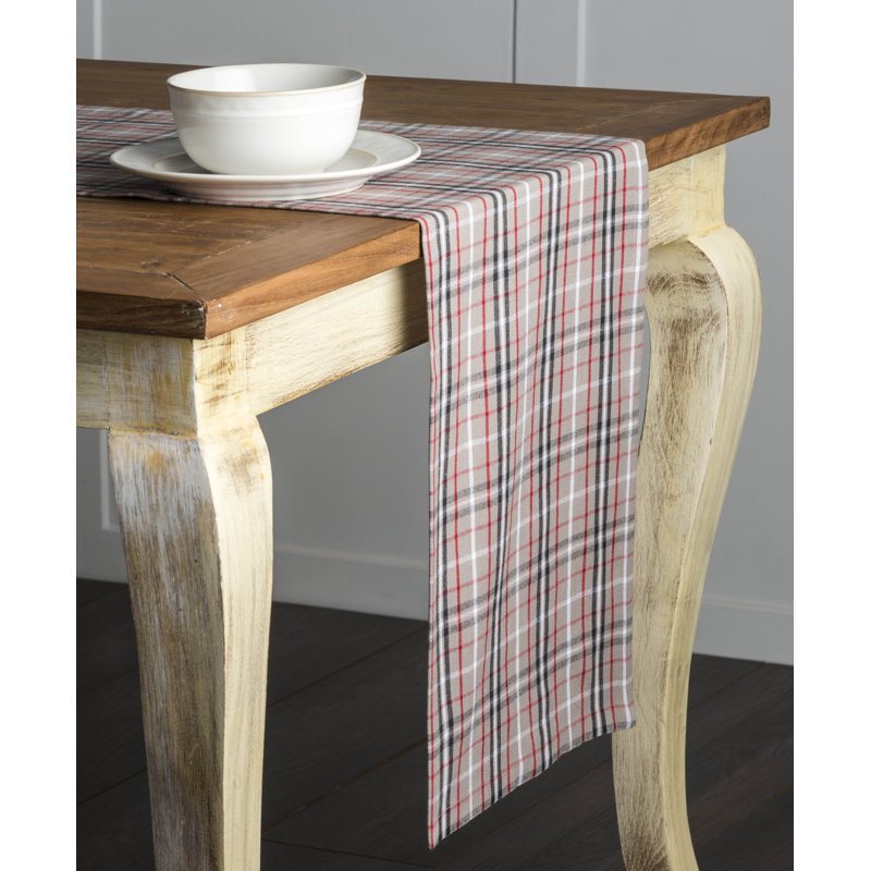 Checkered 100% Cotton Table Runner, Atmosphere