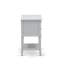 Ensemble de chambre à coucher très grand 3 pièces - Lit en bois touffeté à boutons - Tête de lit tapissier en tissu de velours blanc lin et table de chevet au fini gris urbain-2109871685-2109871682