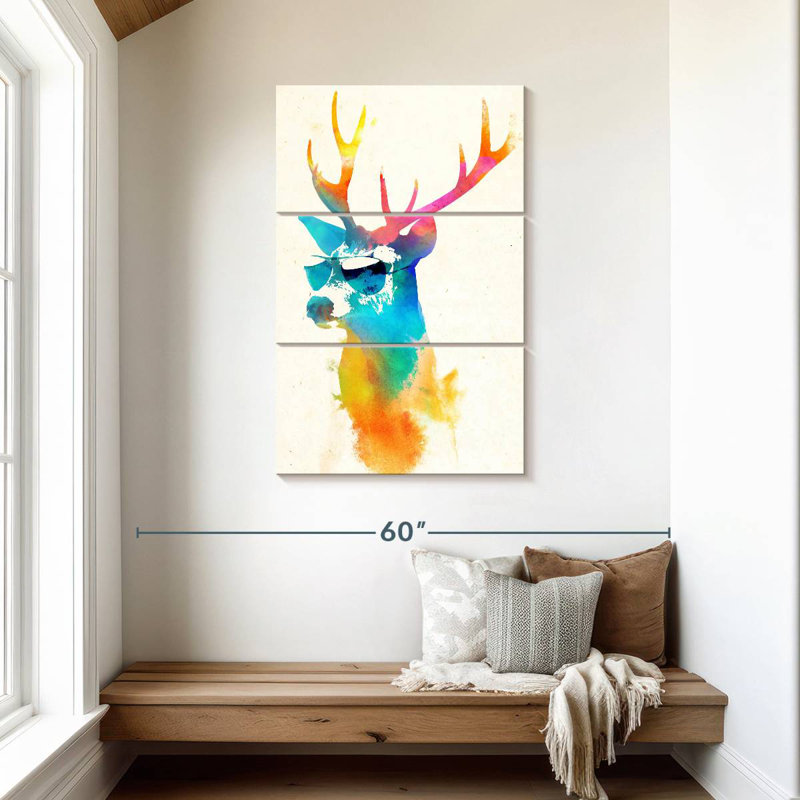 Brampt ensoleillé cerf, H 45 po x l 28 po