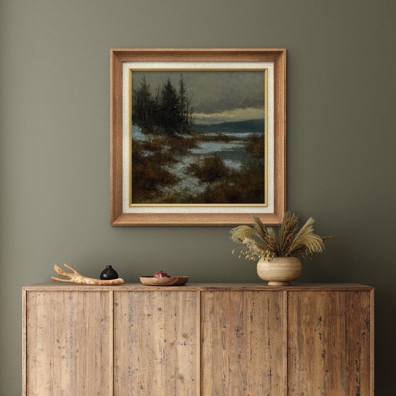 Art mural encadré de qualité supérieure - impression de paysage rétro pour décor de chambre à coucher - 26 po x 36 po