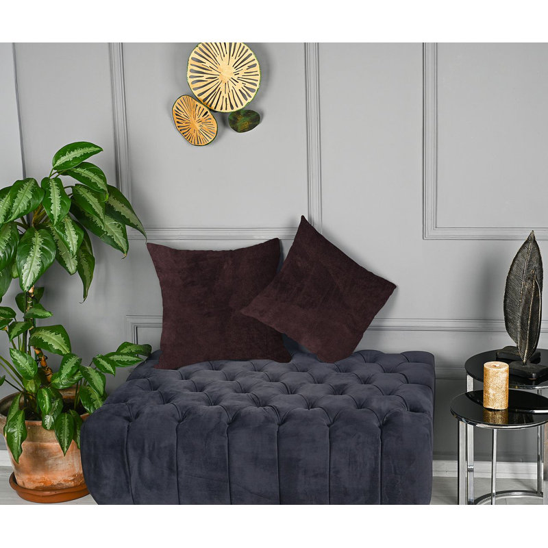 Matte Velvet Cushion Cover - 1 Pc, 30cm x 30cm, Mahogany