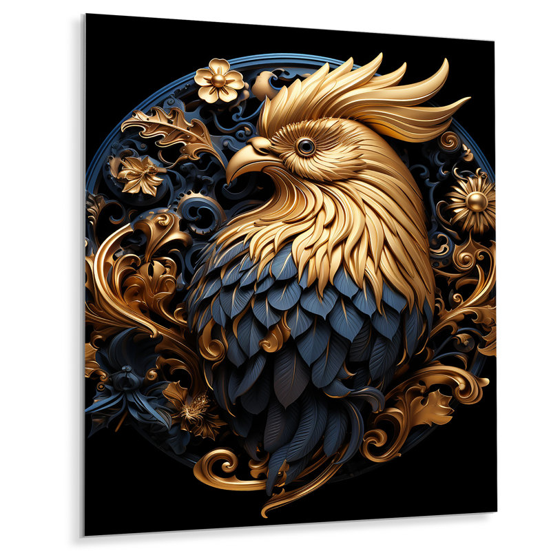 Art mural en métal Baroque Rooster Collage, H 32 po x l 16 po x P 1 po
