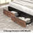Bed Frame With Led Headboard & Charging Ports, Rustic Wood Platform Full Bed Frame, 6 Storage Drawers And Display Shelf, Heavy-duty Metal Frame, No Box Spring Needed-2097263095