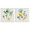 "Watercolor Teal & Yellow Flowers", ensemble de 2 toiles murales par Patti Mann