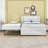 Full Wood Upholstered Platform Bed with Trundle-539978182