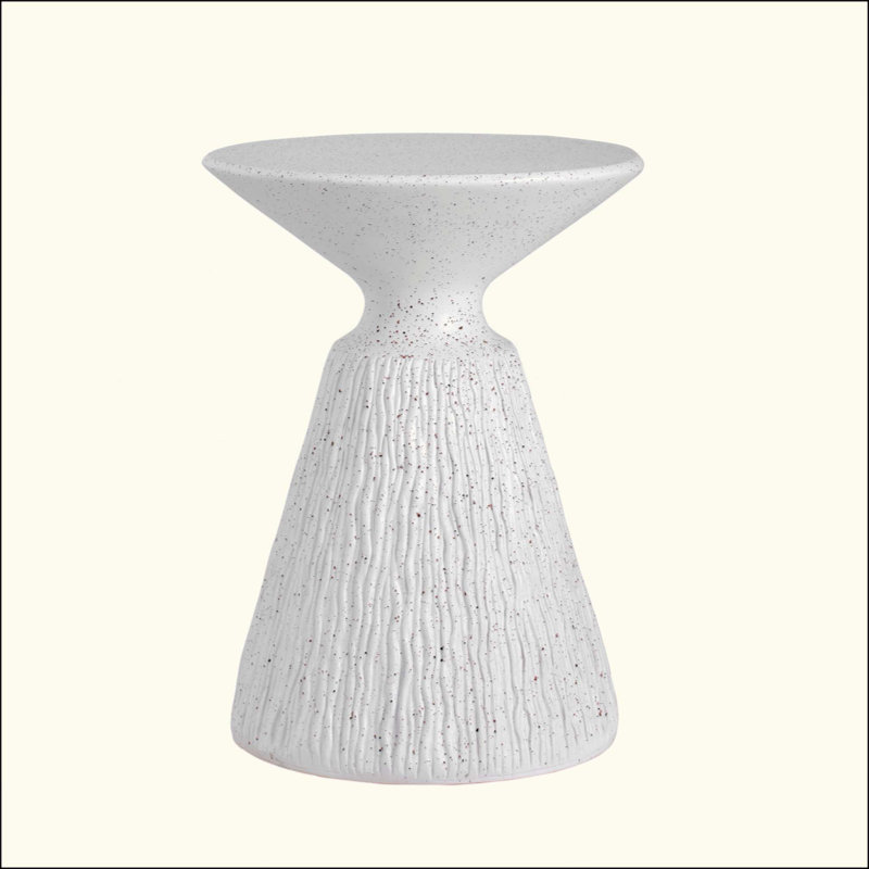 Outdoor Marble Retro Speckled Textured All-Weather MGO Side Table – Indoor End Table For Home, Office, Living Room & Patio Decor
