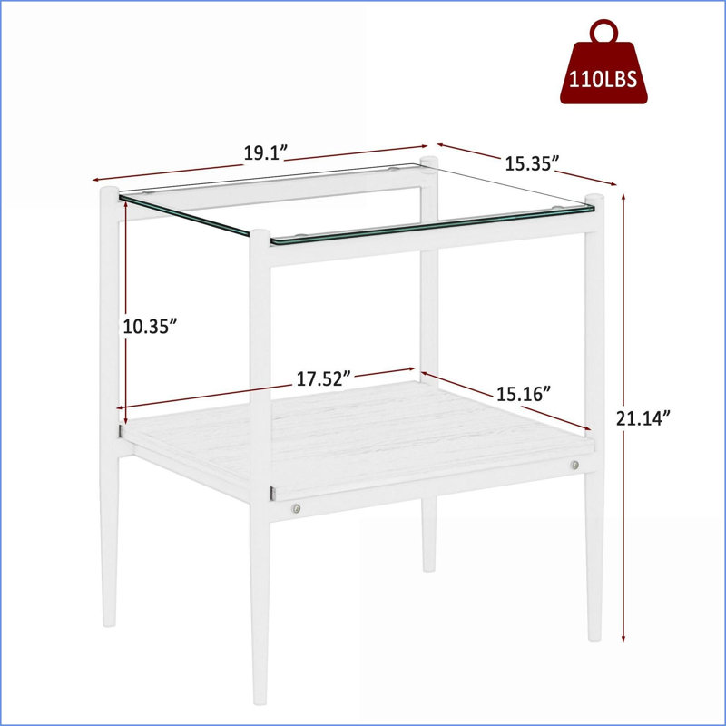 Verre trempé et café Ensemble de 3 tables de bout faciles à nettoyer pour un salon organisé