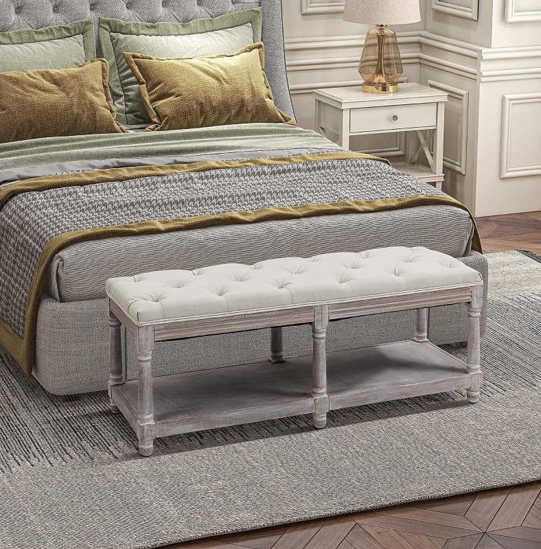 Fabric Upholstered Storage Bench