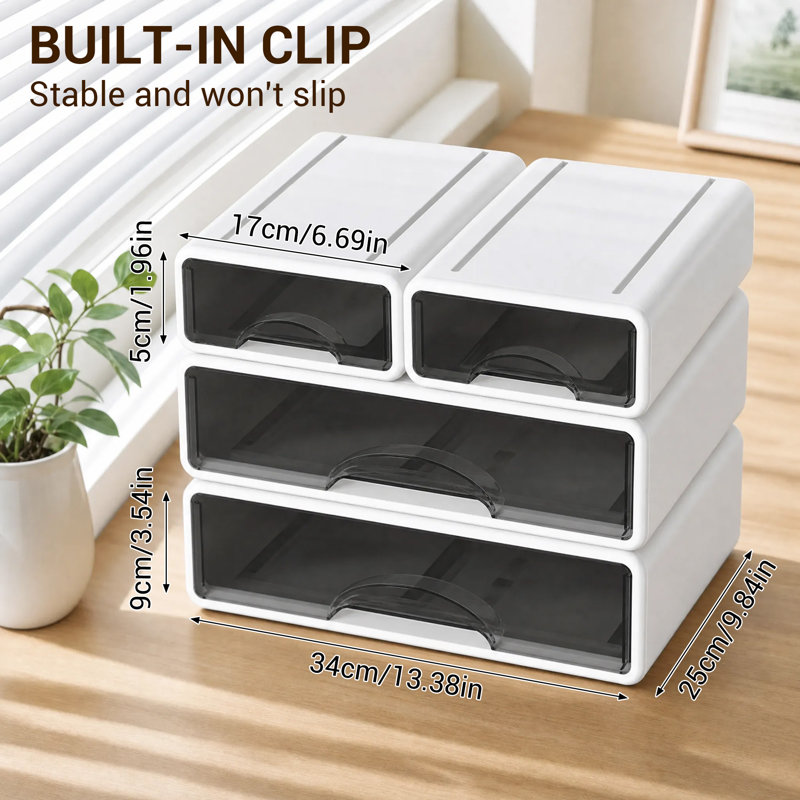 Organiseur de bureau avec tiroirs, tiroirs de rangement empilables avec compartiments, organisation de bureau