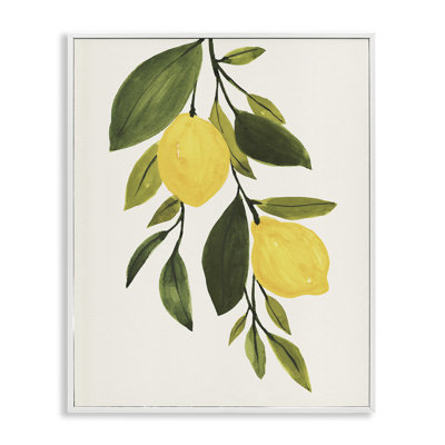 Simple citron jaune à feuilles d'agrumes par Annie Warren - Peinture