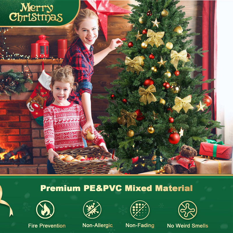 Lighted Artificial Christmas Tree - Stand Included, 4'