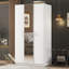 Armoire 3 portes avec miroir, tringle et 3 tablettes fixes-810921755