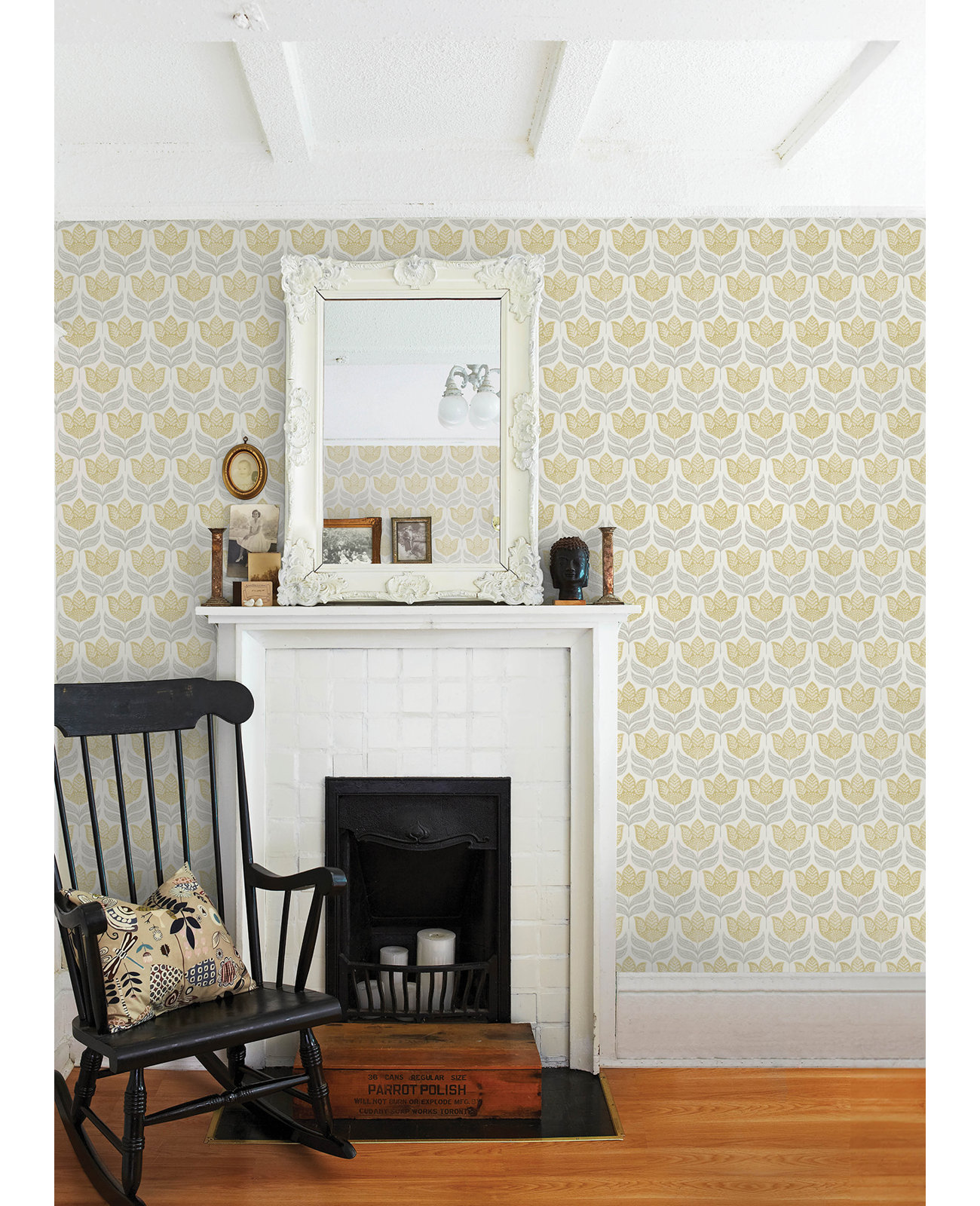 Floral Wallpaper, Yellow