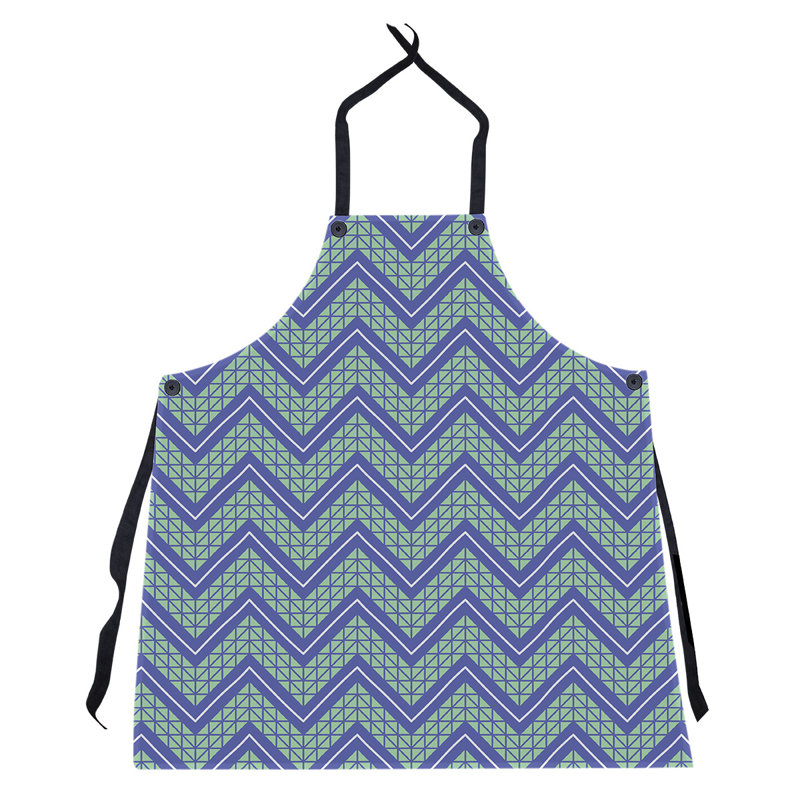 Tablier à chevrons à la main classic Stephenie, Bleu blanc / vert