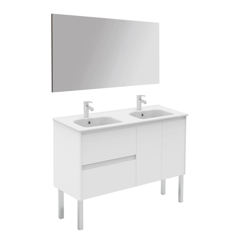 Ambra 47.5'' W Double Vanity, Gloss White