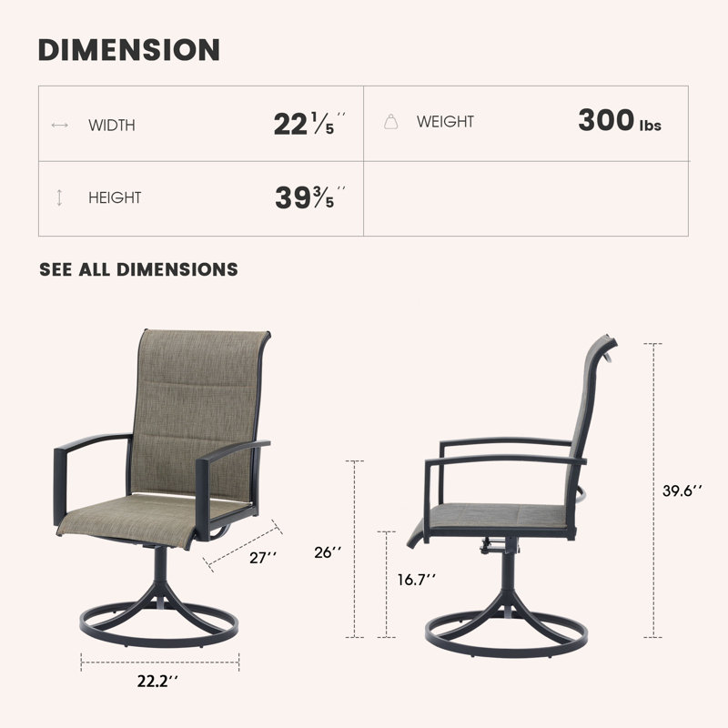 Chaises repas pour patio, Brun