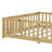 Full Size Floor Bed With Slats And Fence, Solid Wood Montessori Floor Bed With Door And Safety Guardrails For Kids-307831656