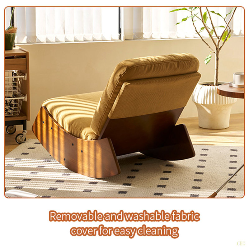 Chaise berçante confortable, fauteuil oscillant rembourré de haute qualité, structure en bois massif, chaise de lecture d'appoint parfaite pour les environnements multiples pour la chambre à coucher, le salon et la chambre de bébé