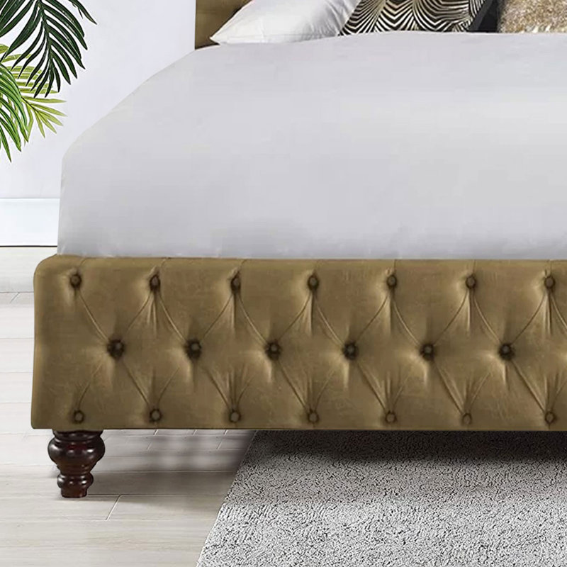 Akane Upholstered Bed Frame, Single (3'), Mink