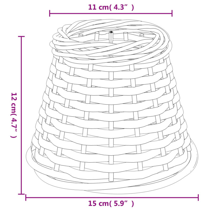 Empire Lamp Shade ( Screw On ), 12cm H x 15cm W x 15cm D, White