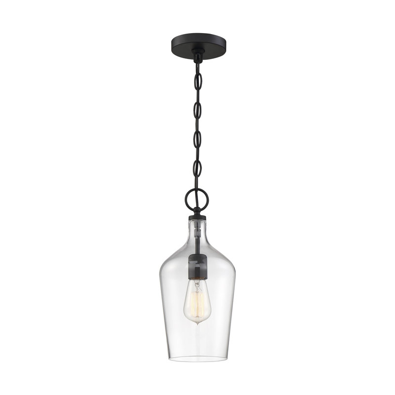 Luminaire suspendu en pot 1 lumière Musgrove, Noir mat