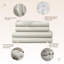 Draps 100% coton biologique pour grand lit - Draps certifiés biologiques GOTS avec poche profonde et tissage en satin de coton respirant et confortable qui s'assouplit à chaque lavage - Ensemble de luxe 4 pièces (étain, grand)-117278024-117278032