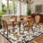 Washable Tiger Runner Rug for Kitchen Non-Slip Non-Shedding Animal Floral Long Carpet, Low Pile Botanical Floor Covering, Foldable Black-609382750