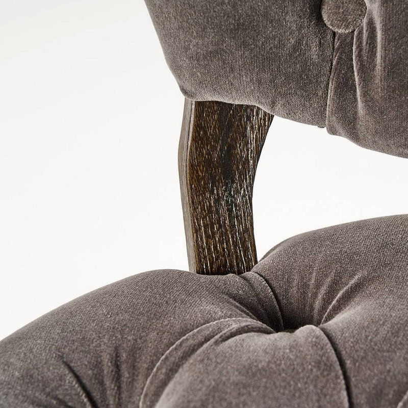 Chaise capitonnée Kd (Wthr) (ensemble de 2), Velours gris anthracite