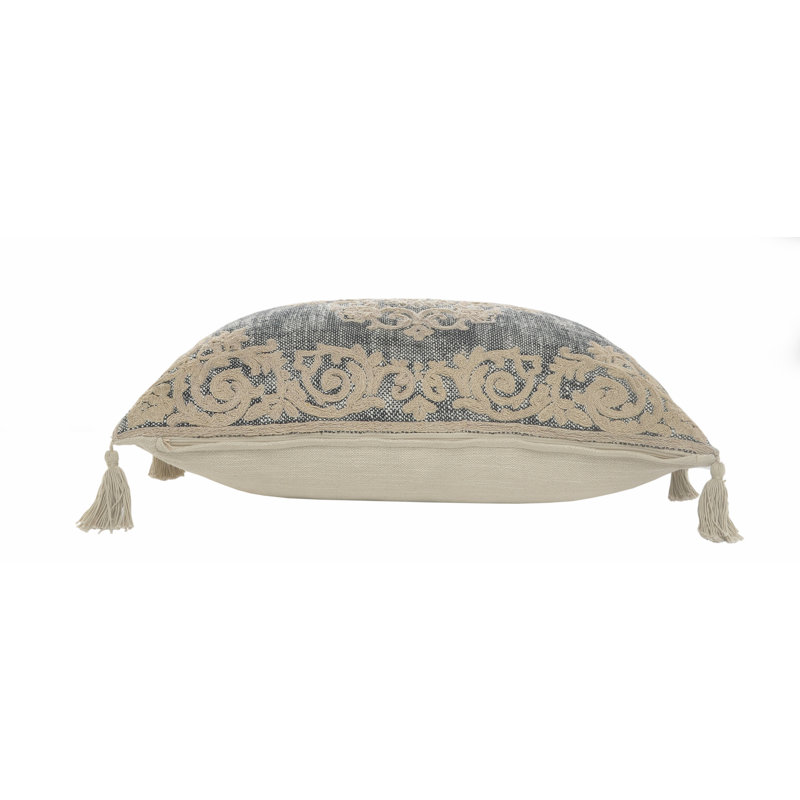 Housse de coussin rectangulaire en coton médaillon cousu à la main Rectangle, Housse de coussin et insert